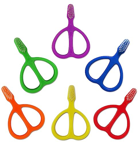 6 x Baby Toothbrush ~ Double-Handle Brushes 0-2 Years