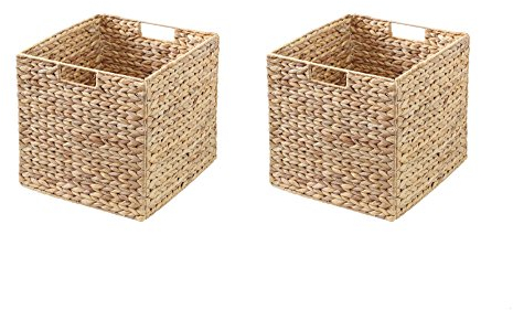 Kallax Körbe 2er-Set | Naturprodukt Wasserhyazinthe | Passgenau für Kallax Regal | 34 x 32 x 32 cm | Stabiler Aufbewahrungskorb | Zusammenklappbar | Sparpreis