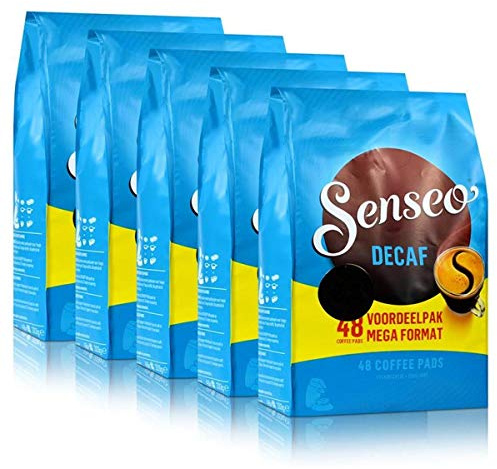 Senseo Décaféiné, Nouveaux Design, Lot de 5, 5 x 48 Dosettes de Café