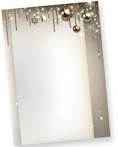 Weihnachtsbriefpapier NOBLESSE 50 Blatt elegantes Briefpapier Weihnachten Papier DIN A4