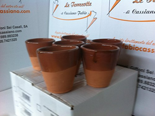 bicchieri in terracotta semismaltati cm 12 manufatti
