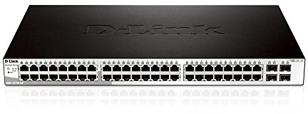 D-Link DGS-1210-52 - Switch 52 Puertos Gigabit y 4 Puertos SFP Combo 100/1000 Mbps, Altura 1U, VLAN automática para Video vigilancia y telefonía IP