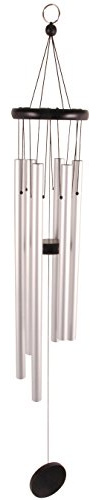 Esschert Design Windspiel M, silber, 12.3x12.3x77 cm, WV12