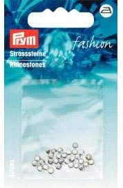 PRYM 403710 Rhinestones for ironing on Size 3mm silver-coloured, 30 pieces