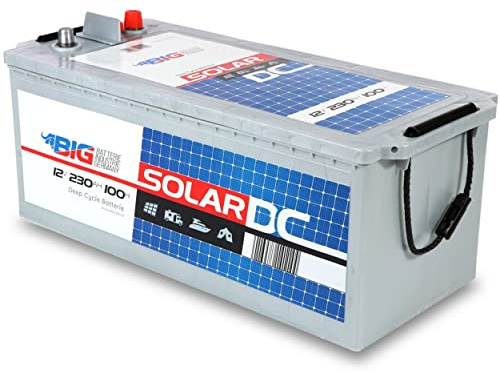 BIG Solarbatterie 12V 230Ah C100 (Versorgungsbatterie) - Professional Solar DC Batterie (12 Volt) für Photovoltaik-Inselanlage & Solaranlage für Wohnmobil, Gartenhaus, Camping & Co.