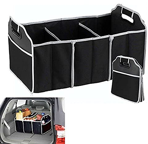 PLASTIFIC - Car Boot Organiser - Non-Slip Tidy Boot Bag - Multi-Compartment - Essential Car Accessories, Heavy Duty Collapsible Foldable Shopping Tidy Storage