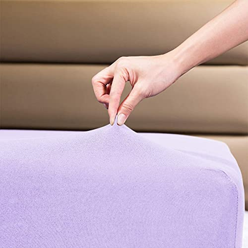 Family Bedding Deep Fitted Sheet, 100% Jersey Cotton, Lilac, Single