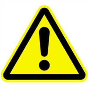Schild Warnung vor einer Gefahrenstelle 20cm Alu gemäß ASR A 1.3/BGV A8/DIN 4844