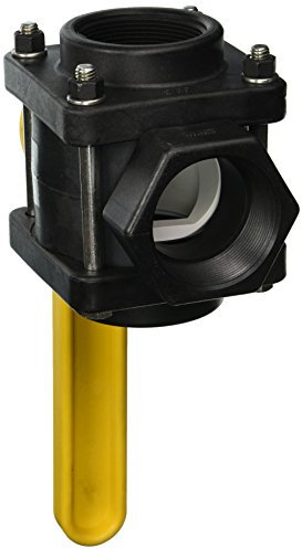 Banjo V200BL Polypropylene Bottom Load Ball Valve, Three Piece, Three Way, Full Port, 2 NPT Female