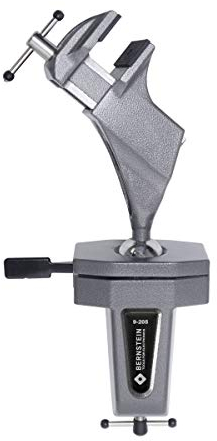 BERNSTEIN Spannfix Kugelgelenk-Schraubstock Drehbar 360° + 45° Neigbar | Zum Anklemmen | Backenbreite 50mm | Tischschraubstock mit Spannbacken | Spannweite 70 mm