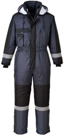 Portwest S585 Winter Overall Verstärkter Knieschutz Verschweißte Nähte Bahn | Marine, S, EN 343 Klasse 3:1, EN 342, EN 17353, Abriebfestes Oxford-Polyester, 300D Oxford, PU-Beschichtet 100% Polyester