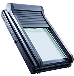Roto Tapparella Esterna Originale ZRO - Tapparella Manuale con Arganello - Doppie Lamelle - per Finestre per Tetti Serie Designo R7 - Dimensioni 065/098 | 06/09 - Colore Antracite Metallizzato