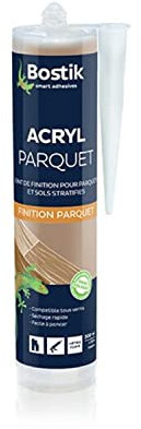 Bostik Joint Acryl Parquet et Sols Stratifié – Mastic Etanchéité Acrylique, Joints de Finition – Compatible Tous Vernis – Sans Solvant – Couleur : Hêtre Clair, Cartouche 300 ml