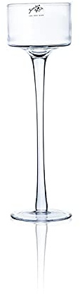 Sandra Rich 6er Set Kerzenhalter, Teelichthalter auf Fuß Glas H. 30cm D. 9cm
