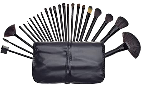KanCai 24-Piece Professional Makeup Brush Set,Cosmetic Set for Blending, Eye Shadow, Foundation, Concealer, Cosmetic Brush Set with Eye Shadow Brush/Rouge Brushes (Schwarz)