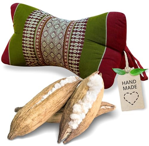 livasia cojín Cervical de Hueso - Ø 15x32cm - Cojín Cervical con Forma de Hueso, Cojín Bordado de sofá, Cojín de Lectura con kapok, para jardín/balcón, Cojín de Viaje Artesano (Rojo/Verde)