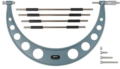 Mitutoyo 104-142A Sonder-Bügelmessschraube, 300-400 mm | 0,01 mm Ablesung, auswechselbare Ambosse, Hartmetall, Etui
