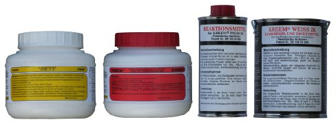 Kreem Weiss 2K Tanksiegel-Komplettset 1W für Tanks bis 12 Liter 4-teilig