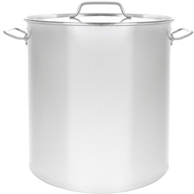 CONCORD Polished Stainless Steel Stock Pot Brewing Beer Kettle Mash Tun w/Flat Lid (30 QT)