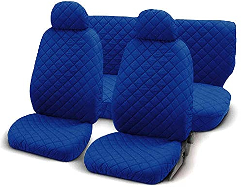 Lupex Shop Fundas para Asientos de Coche, algodón Acolchado, Color Azul Oscuro, de la Marca