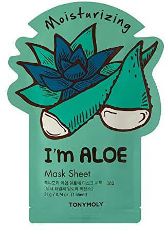 TONYMOLY I'm Aloe Mask Sheet - Moisturizing K-Beauty Skincare, 1 Sheet