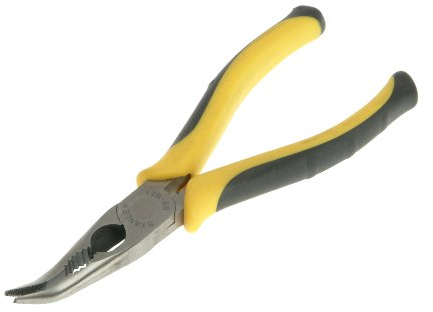 STANLEY 0-89-872 Pinza Becchi Mezzotondi Lunghi Piegati a 45°, 200 mm