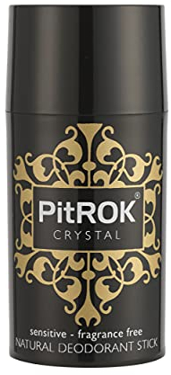 PitROK Original Crystal Natural Deodorant Stick 1x100g. Refillable 'Push-Up' Format. Vegan, Cruelty Free, Fragrance Free. Sensitive Skin.
