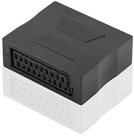 Video Adapter Verbindungsstück, Scart Buchse Kupplung weiblich auf Scart Buchse Kupplung weiblich, Schwarz