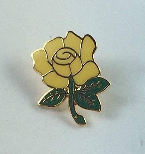 British Yellow Rose Quality enamel lapel pin badge T750B