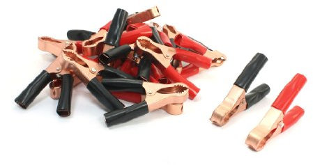 uxcell 20Pcs Black Red 50A Spring Loaded Truck Battery Alligator Clamp Clip