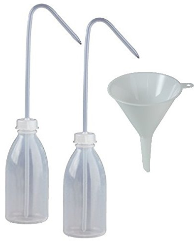 Viva-Haushaltswaren Gabriele Hesse e.K. 2 x Laborflasche Spritzflasche 250 ml Dosierflasche aus Kunststoff BPA frei - made in Germany - inkl. Einfülltrichter