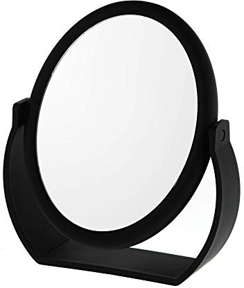 Danielle Creations Double-Sided Makeup Mirror, 1X / 7X Magnifying Freestanding Tabletop Mirror – 19cm Oval, Black…