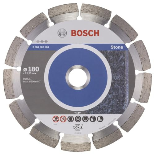 Bosch 1x Disques diamantés pour la coupe de la pierre, alésage 22,23 mm | pour Pierre dure, Pierre tendre, Ø 180 mm Professional Accessoire Grande meuleuse angulaire