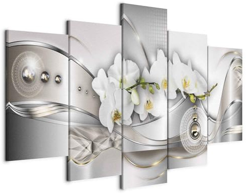 B&D XXL - Leinwandbild Bilderset, 100x50 cm, 5-teilig, Schlafzimmer, modern | Hochwertige Leinwand, sofort aufhängbar, ideal fürs Wohn- oder Schlafzimmer, wasserfest und lichtecht, langlebig, stilvoll