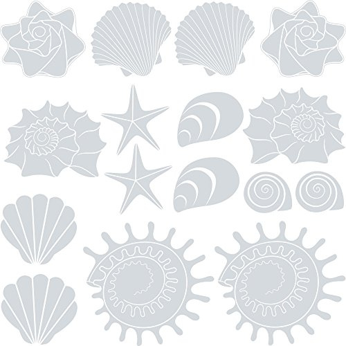 GRAZDesign Wandtattoo Bad Muschel & Meer Set Wandaufkleber Maritime Deko wasserfest - 072 hellgrau