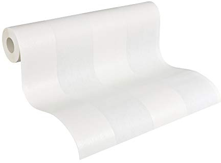 A.S. Création 247513 2475-13 Papier peint intissé à peindre Blanc 10,05 x 0,53 m