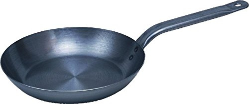 Helmensdorfer Lyonaiser Eisenpfanne Durchmesser 32 cm Bratpfanne gebläut mit flachem Stahlrohrstiel