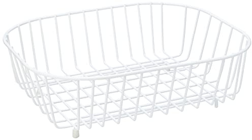 Delfinware 2947W White Oval Sink Basket, Metal