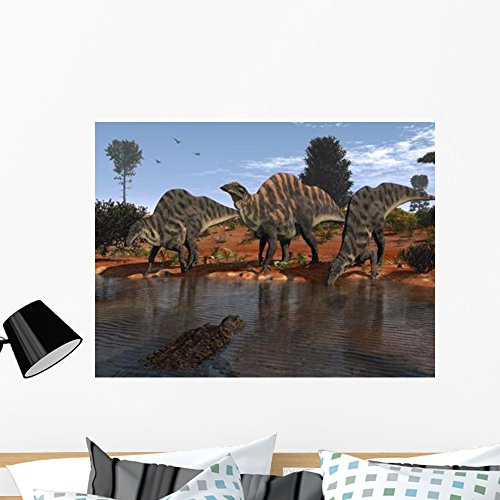 Ouranosaurus Drink Watering Hole Wall Mural by Wallmonkeys Peel and Stick Graphic (36 in W x 27 in H) WM307613