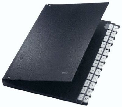Esselte Leitz GmbH & Co. KG Premium Pultordner A-Z LEI 5924-00-95 schw * PP 24fächer Dehnbarer Rücken