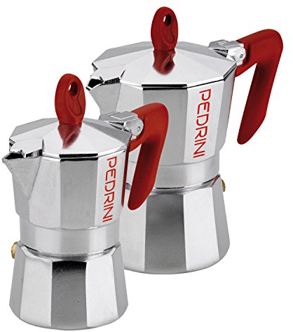 Pedrini w1273 Caffettiera, set da 2, 1 + 3 tazze