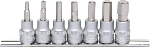 KS Tools 911.3945 3/8 Bit-Stecknuss-Satz Innensechskant, 7-tlg., 4042146174333