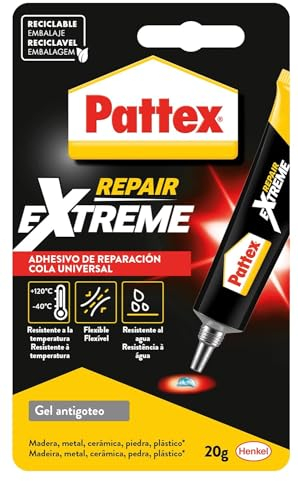 Pattex Repair Extreme, pegamento multiusos que no contrae, pegamento resistente a las vibraciones, pegamento extrafuerte para interiores y exteriores, 1 x 20 g, tubo
