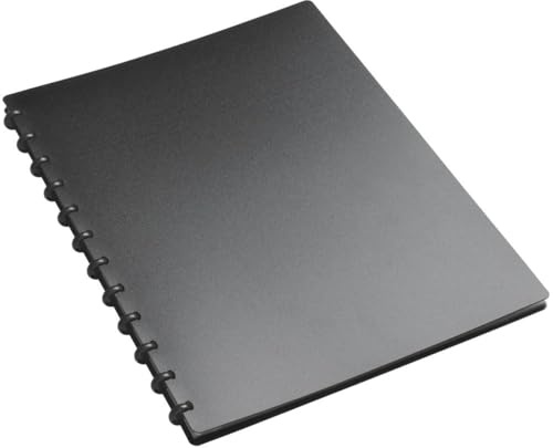 Foldersys Sichtbuch A4 PP 20 Hüllen mit T-Stanzung 6mm-Ringe schwarz