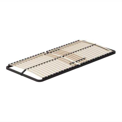 i-flair Grace Lattenrost 80x200 cm, extra stabil, Metallrahmen, 28 Schichtholz-Federleisten, 6-Fach Härtegradverstellung, Mittelgurt & Mittelzone, hohe Belastbarkeit bis 150 kg – EN 1725 geprüft