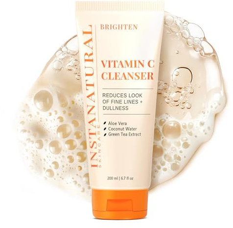 InstaNatural Vitamin C Facial Cleanser - Anti Aging, Breakout & Wrinkle Reducing Face Wash for Clear & Reduced Pores - With Organic & Natural Ingredients - For Oily, Dry & Sensitive Skin - 200 ml