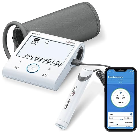 Beurer EKG Oberarm Blutdruckmessgerät BM 95, Transparent, 1 Stück (1er Pack)