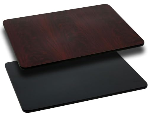 Flash Furniture Glenbrook 30'' x 60'' Rectangular Table Top with Black or Mahogany Reversible Laminate Top (Pack of 1)