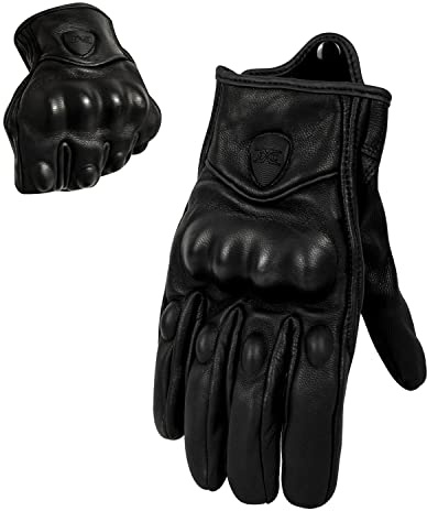 FXC Touch Screen Full Finger Motorcycle Leather Gloves Men's Premium Protective motorbike