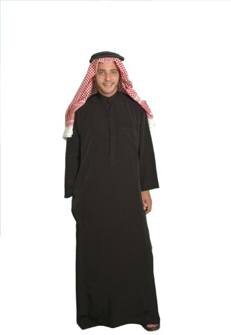 Egypt Bazar Dreiteiliges Araber Scheich Kostüm Scheichkostüm, Karnevalskostüm - Faschingskostüm- Größe: 4XL, schwarz